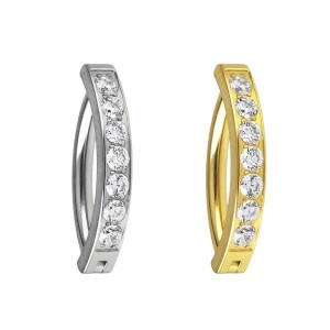 UMBIGO OVAL BELLY RING CZ TIT  (UCX10)