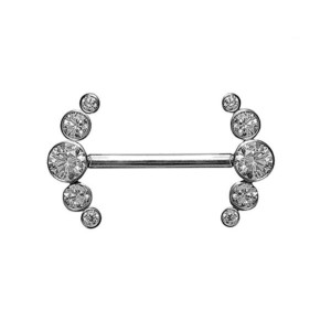 BARBELL MAMILO PIN PUSH CLUSTER 5 ZIRC TIT