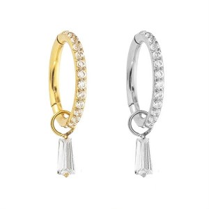 ARGOLA CZ PINGENTE MINI TRAPEZIO TIT