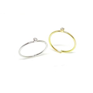 ARGOLA NARIZ ZIRC BR OURO 18K