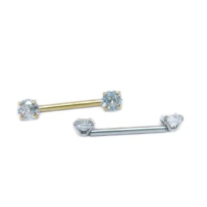 BARBELL MAMILO ZIRC CUBIC AÇO